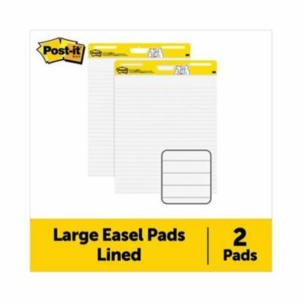 Post-It SELF-STICK EASEL PADS, RULED 1 1/2in, 25 X 30, WHITE, 2PK 561WLVAD2PK